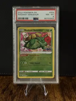 2022 Pokemon Radiant Venusaur Pokemon Go #4 PSA 8 - Image 1