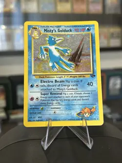 Misty’s Golduck 12/132 Gym Heroes Holo Rare Pokemon Card WOTC Vintage - Image 1