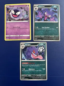 Pokemon TCG Gastly Haunter &Gengar Lot Of 3 Cards As Pictured Near Mint - Image 1