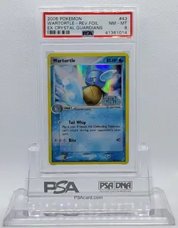 POKEMON EX CRYSTAL GUARDIANS WARTORTLE #43 REVERSE HOLO FOIL CARD PSA 8 NM-MT #* - Image 1