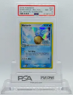 POKEMON EX CRYSTAL GUARDIANS WARTORTLE #43 REVERSE HOLO FOIL CARD PSA 8 NM-MT #* - Image 2