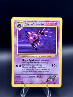 Pokemon TCG Sabrina’s Haunter 58/132 Gym Heroes Unlimited WOTC Vintage Card - Image 1