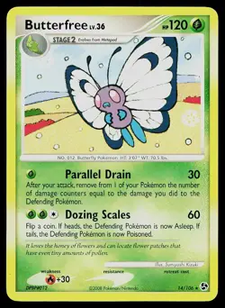 Pokemon Card Great Encounters Butterfree 14/106 Rare - Image 1