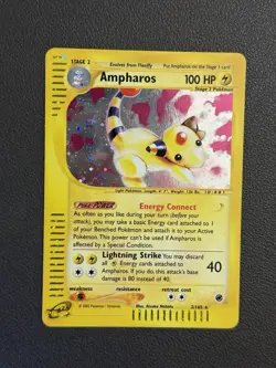 Pokemon TCG Ampharos Holo Rare Card 2/165 Expedition Base Set - Image 1