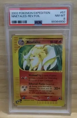 2002 POKEMON EXPEDITION NINETALES-REVERSE HOLO E-READER PSA 8 - Image 1