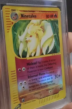2002 POKEMON EXPEDITION NINETALES-REVERSE HOLO E-READER PSA 8 - Image 3