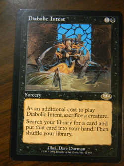 MTG Pre-Modern Planeshift Black Rare Diabolic Intent Near Mint Cond - Image 1