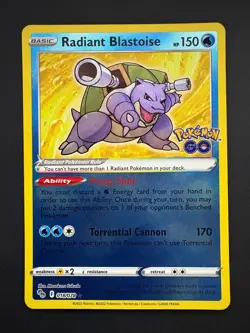 Radiant Blastoise 018/078 Pokemon Pokemon GO Radiant Rare Near Mint 2022 - Image 1