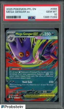 2025 Pokemon PFL EN #056 Mega Gengar ex PSA 10 GEM MINT - Image 1