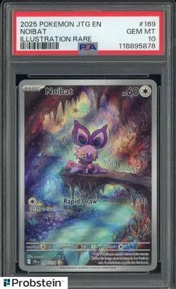 2025 Pokemon JTG EN Illustration Rare #169 Noibat PSA 10 GEM MINT - Image 1