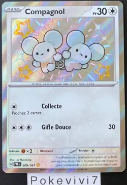 Carte Pokemon COMPAGNOL 209/091 HOLO SHINY EV4.5 Destinees de Paldea PAF FR NEUF - Image 1