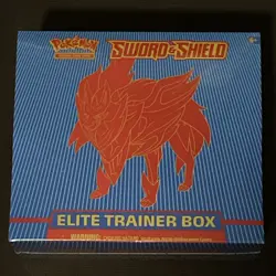 Pokemon TCG Sealed Sword and Shield Base Set ETB Elite Trainer Box Zamazenta New - Image 1