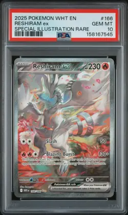 2025 POKEMON WHT EN-WHITE FLARE #166 RESHIRAM ex SPECIAL ILLUSTRATION RARE - Image 1