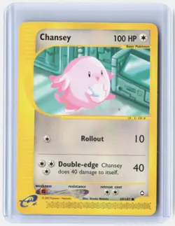 Chansey 69 Common Aquapolis Pokemon Lightly Played - Image 1