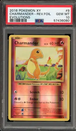 Pokemon Charmander XY Evolutions Reverse Holo #9 PSA 10 Gem Mint - Image 1