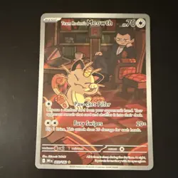 Pokemon TCG Team Rocket's Meowth 203/182 Destined Rivals IR Holo Full Art - Image 1