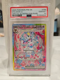 POKEMON SYLVEON EX PRISMATIC EVOLUTIONS SIR 156 PSA 10 GEM MINT INVEST - Image 1