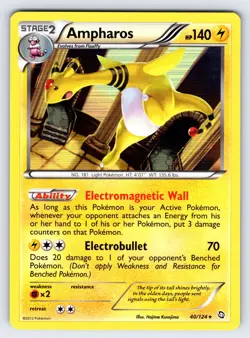Ampharos 40/124 2012 B&W Dragons Exalted Pokemon Card TCG Holo Rare - Nm/Vlp - Image 1