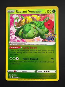 Radiant Venusaur 004/078 Pokemon Pokemon GO Radiant Rare Near Mint (NM) 2022 - Image 1
