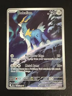 Cobalion 144/086 Pokemon English Black Bolt Illustration Rare Full Art Holo LP - Image 1