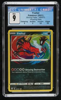 Amazing Rare - Yveltal Pokemon Sword & Shield Shining Fates CGC 9 Mint - Image 1