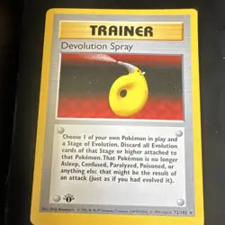 Pokemon TCG Devolution Spray Trainer Base Set 72/102 Regular Card 1999 1st Ed - Image 1