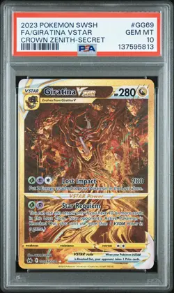 PSA 10 Giratina VSTAR GG69/GG70 Crown Zenith 2023 Secret Rare Pokemon Card - Image 1