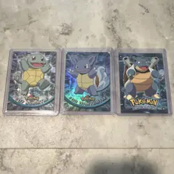 1999 Topps Pokemon TV Edition - #07 Squirtle #08 Wartortle #09 Blastoise - Image 1