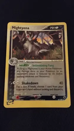 Pokemon / Mightyena / Ruby & Sapphire / Holo (With Swirl) / Played C. / 10-109 - Image 1