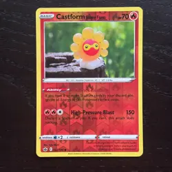 Castform Sunny Form 022/198 Pokemon Chilling Reign SWSH Reverse Holo Common NM - Image 1
