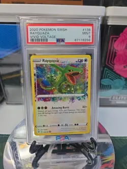 2020 Pokemon SWSH Vivid Voltage #138 - PSA MINT 9 - Amazing Rare - RAYQUAZA - Image 1
