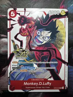 Monkey.D.Luffy (3rd Anniversary Tournament Pack) ST01-012 One Piece Non-Foil - Image 1