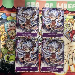 ONE PIECE TCG: Monkey.D.Luffy ST18 P-041 PROMO x4 PURPLE Starter Deck - Image 1