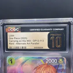 One Piece OP13-113 Lilith Alt Art Parallel CGC Pristine 10 OP13 AA - Image 2