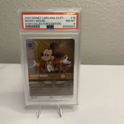 Lorcana D100 Collector's Edition Promo - Mickey Mouse Friendly Face PSA 8 - Image 1
