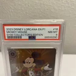 Lorcana D100 Collector's Edition Promo - Mickey Mouse Friendly Face PSA 8 - Image 2