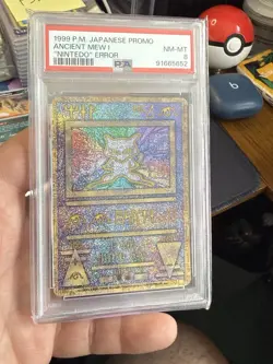 1999 Pokemon Japanese Ancient Mew I "Nintedo" Error PSA 8 NM-MT - Rare Misprint - Image 1