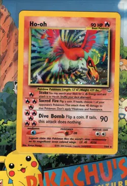 Pokemon TCG Ho-oh Neo Revelation 7/64 Unlimited Holo Rare LP/NM - Image 1