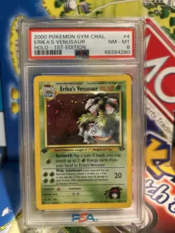 2000 Pokemon Gym Challenge ERIKA'S VENUSAUR 1st Edition HOLO 4/132 PSA 8 NM-MT - Image 1