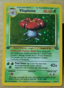 Vileplume 15/64 Rare Holo 1st Edition Jungle Set Pokemon MP - Image 1