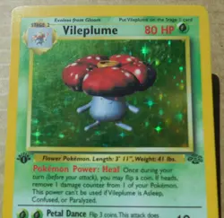 Vileplume 15/64 Rare Holo 1st Edition Jungle Set Pokemon MP - Image 2