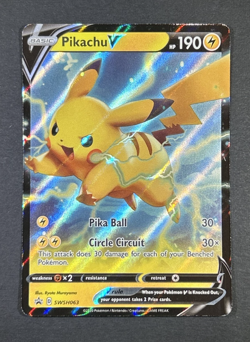 Pokemon Pikachu V SWSH063 Sword & Shield Holo Black Star Promo NM/MT - Image 1