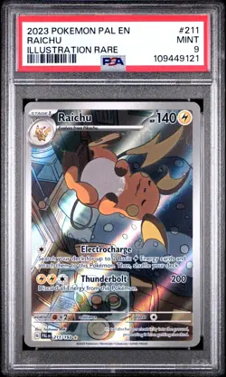 Raichu 211/193 Illustration Rare 2023 Paldea Evolved Holo Pokemon PSA 9 MINT - Image 1