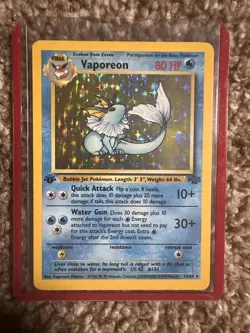 LP 1st edition Vaporeon 12/64 Jungle Holo Pokemon - Image 1