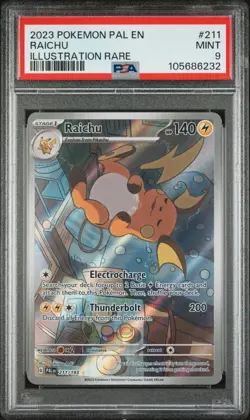 Raichu 211/193 Illustration Rare 2023 Paldea Evolved Holo Pokemon PSA 9 MINT - Image 1