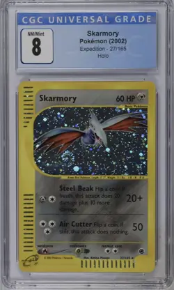 Pokemon 2002 Skarmory Holo Expedition Base Set CGC 8 NM/Mint #27/165 w/ Swirl - Image 1