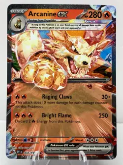 Pokemon Arcanine ex 032/198 Base Set Scarlet & Violet Double Rare - Image 2