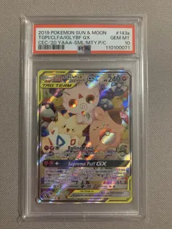 2019 POKEMON SUN & MOON COSMIC ECLIPSE TOGEPI & CLEFFA & IGGLYBUFF GX PSA 10 - Image 1