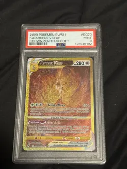 2023 Pokemon SWSH Crown Zenith Secret #GG70 FA Arceus VSTAR PSA 9 MINT - Image 1