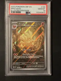 2023 Pokemon SV Obsidian Flames Ninetales Illustration Rare #199/197 PSA 10 - Image 1